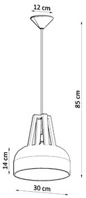 CASCO Závesné svetlo, biela-drevo SL.0388 - Sollux