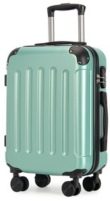 Kabínový kufor na 4 kolieskach 55x39x20cm púdrovo zelená farba