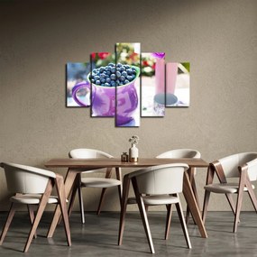 Obraz - čučoriedky v hrnčeku (150x105 cm)