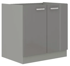 Skrinka pod drez Multiline 80 ZL 2F BB, Farby: šedý / krém lesk, Drez: áno