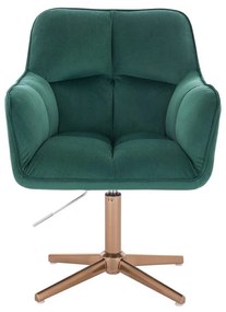 LuxuryForm DESIGN Kreslo AMALFI VELUR na zlatom kríži - zelené