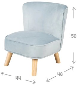 Svetlomodré zamatové detské kresielko Lil Sofa – Roba