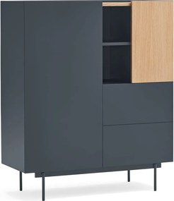 Vysoká komoda v dekore duba v antracitovo-prírodnej farbe 100x120 cm Otto – Teulat