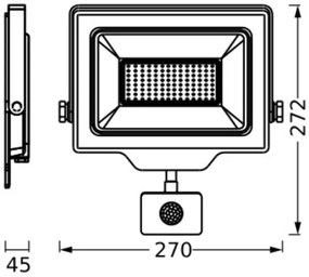 Ledvance - LED vonkajší reflektor s pohybovým senzorom FLOODLIGHT LED/100W/230V IP44