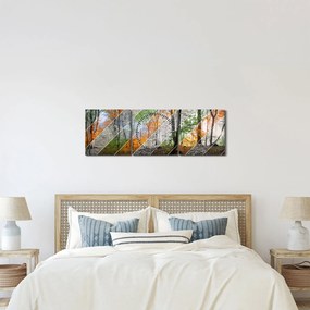 Obraz - Striedanie ročných období (s hodinami) (90x30 cm)