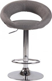 Barová stolička Olinda - látka, chróm rám - sivá