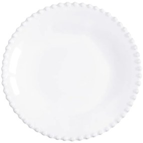 Biely kameninový tanier na polievku Costa Nova Pearl, ⌀ 24 cm