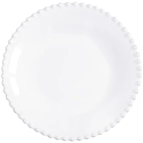 Biely kameninový tanier na polievku Costa Nova Pearl, ⌀ 24 cm