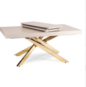 HAMPTON Rozkladací stôl 160-240 cm kašmír/zlatý