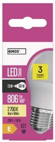 EMOS LED žiarovka Classic Mini Globe, E27, 8W, teplá biela