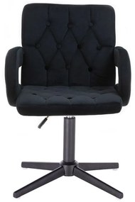 LuxuryForm DESIGN Stolička BOSTON VELUR na čiernom kríži - čierna