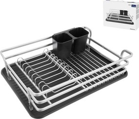 Čierno-biely kovový odkvapkávač 43x32 cm Deluxe – Orion