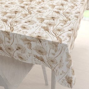 Biante Bavlnený obdĺžnikový obrus Sandra SA-518 Jesenné púpavy na bielom 140x220 cm