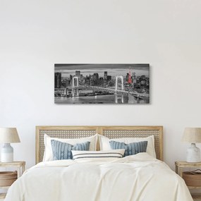 Obraz - Veľkomesto s červenou vežou (120x50 cm)