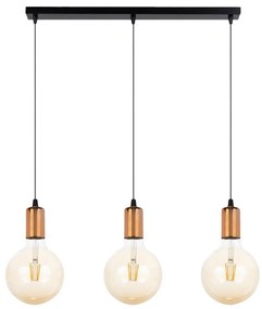 Luster na lanku MIROS 3xE27/60W/230V čierna/medená