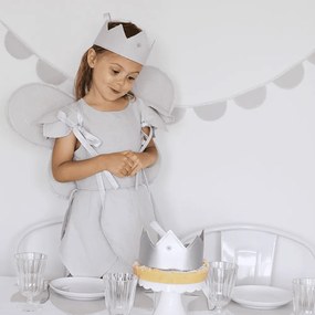 Ľanový kúzelný prútik šedý so striebrom