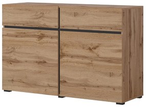 Kombinovaná komoda Cross 119 cm - dub wotan / čierna