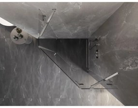 Mexen Lunar, päťuholníkový sprchový kút s pravým sklonom 80 x 80 cm, 8mm číre sklo, chrómový profil, 831-080P-080L-01-00-P