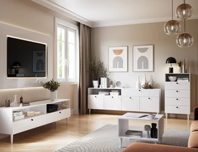 Komoda so zásuvkami DULLUM 60x115cm, biela