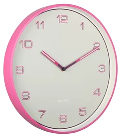Dizajnové nástenné hodiny Karlsson 6013BP ružové,priemer 40 cm