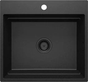 Deante Magnetic, 1-komorový granitový drez 560x520x220mm, grafitová metalíza, DEA-ZRM_G10A