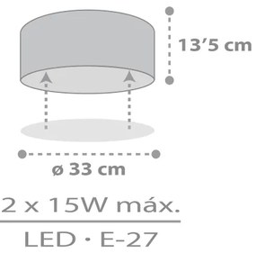 Dalber 42006E - Detské stropné svietidlo COLOR LIGHT 2xE27/15W/230V biela