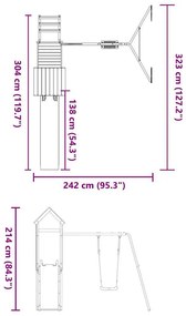 Vonkajšia súprava na hranie masívna borovica