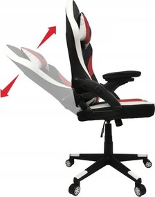 Herní židle KG106 černo-bílo-červená