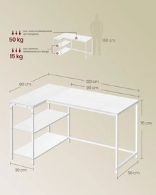Rohový pracovný stôl LWD136WF01