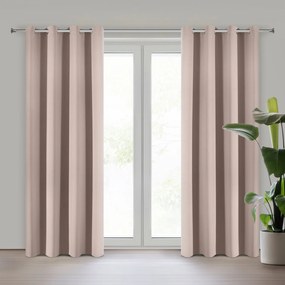 EUROFIRANY ZATEMŇOVACÍ ZÁVES NA KRÚŽKOCH ADLEY 135X250 CM PÚDROVÁ