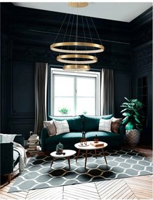 Nova Luce závesné svietidlo Preston antický zlatý mosadzný hliník a akryl Led