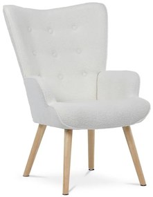 BONTEC Kreslo ušiak, šedá látka, AK-309 GREY2 Farba: Biela