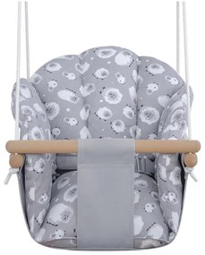 2Kids Toys - Detská textilná hojdačka šedá/buk