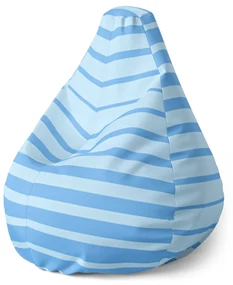 Sablio Sedací vak Pear Svetlomodré pruhy - 70 x 95 x 15 cm