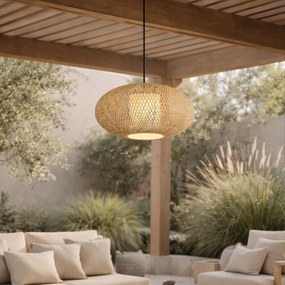 Japandi závesná lampa bambusová 50cm IP44 - Moana