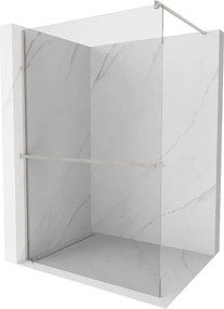Mexen Kioto+, sprchová zástena Walk-In s poličkou a vešiakom 80 x 200 cm, 8mm číre sklo, brúsená oceľ profil, 800-080-121-97-00