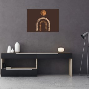 Sklenený obraz - Oranžové oblúky N⁰1 (70x50 cm)