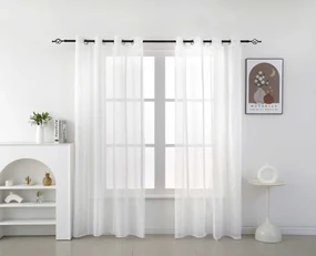 Biely záves TASMA so vzorom 140x250 cm Zavesenie: Kovové krúžky