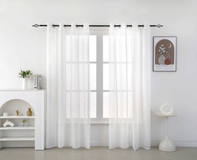 Biely záves TASMA so vzorom 140x250 cm Zavesenie: Kovové krúžky