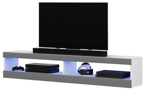 TV skrinka/stolík Violett 140 (s osvetlením) (biela + sivá). Akcia -15%. Vlastná spoľahlivá doprava až k Vám domov. 1098642