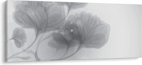 Obraz kvetov v šedých odtieňoch (120x50 cm)