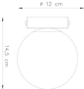 Čierne stropné svietidlo so skleneným tienidlom ø 12 cm Umerta – Nice Lamps