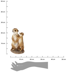 Záhradná figúrka z polyresínu Meerkat, 24 cm, hnedá