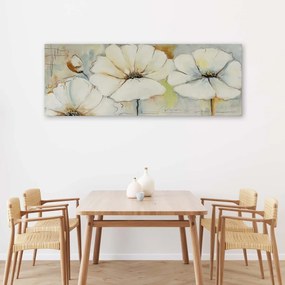 Obraz na plátně, Malování květin pastelem - 120x40 cm