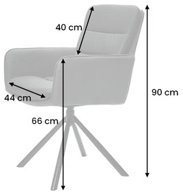 Dizajnová otočná stolička Maddison antracit koža