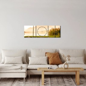 Obraz hojdačky v prírode (s hodinami) (90x30 cm)
