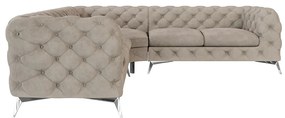 Sivobéžová zamatová rohová pohovka Chelsea – Ropez