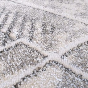 DY Sivý geometrický koberec Enigma 04 Rozmer: 80x150 cm