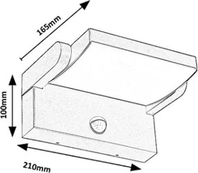 Brilagi-LED Vonkajšie nástenné svietidlo so senzorom ANKLE LED/18W/230V 4000K IP65