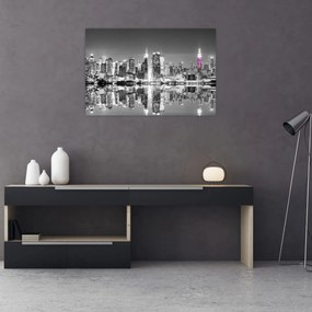 Obrázok - New York a fialový mrakodrap (90x60 cm)